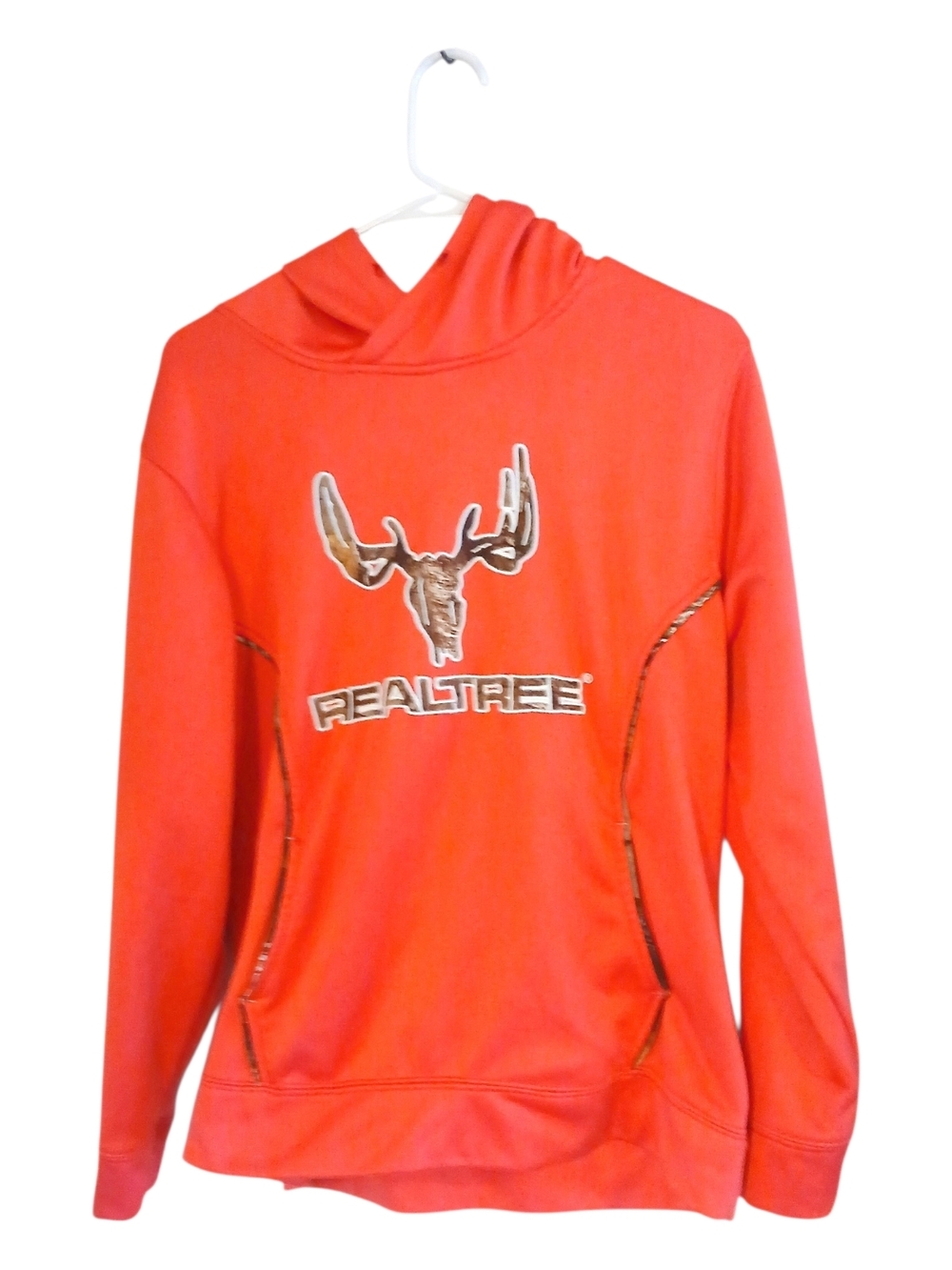 Realtree Men's Orange Hooded Pullover Sweatshirt